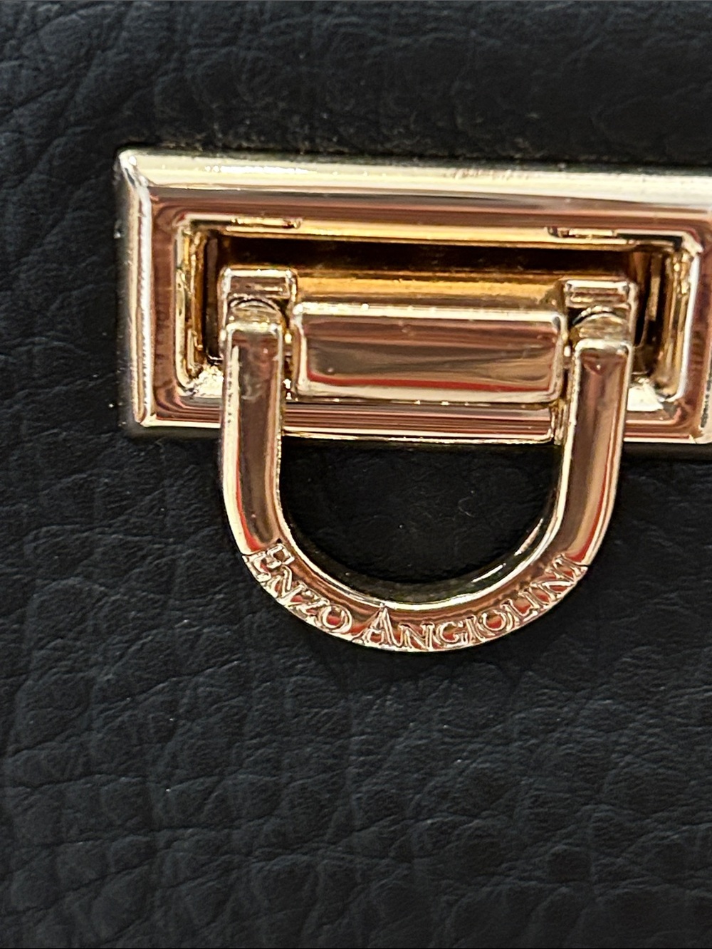 Enzo Angiolini Black Shoulder Bag with Gold Chain Strap image 2